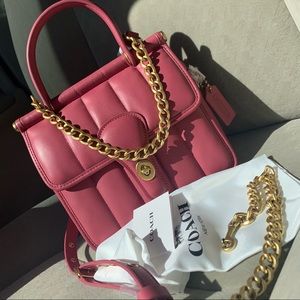 Coach Willis Top Handle 18 with Quilting Nappa Leather Bag